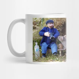 George the mouse in a log pile house & Mr Tographer Mug